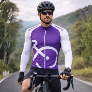 Camisa de Ciclismo com Bolsos Proteam Manga Longa UV50 Race Fit Alta Performance Profissional