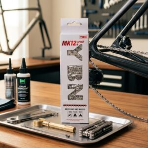 Corrente Yaban 12V MKH12 Flat Anti Ruído e Anti Ferrugem 1/2X11X128L Cinza Speed MTB